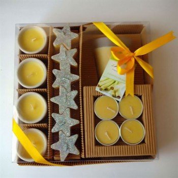 Gift Set-3: Frosted Glass with Star Floater Candles Set